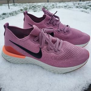 Nike Epic React Flyknit 2 Plum Dust Low Top Running Shoes BQ8927-500 Womens